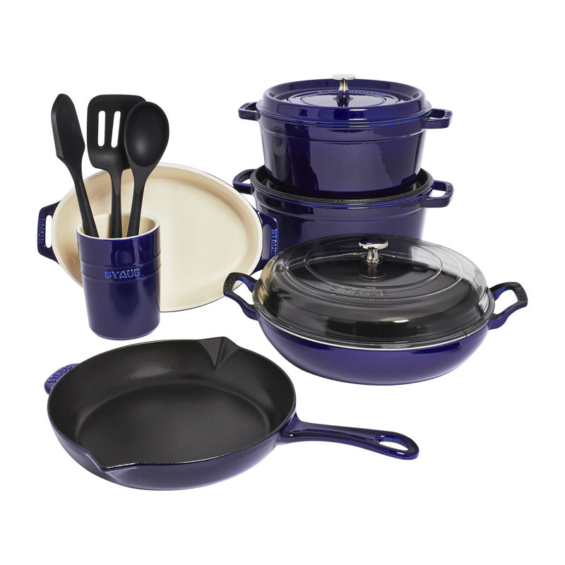 Staub Staub 12 Piece Cast Iron Non Stick Cookware Set Perigold